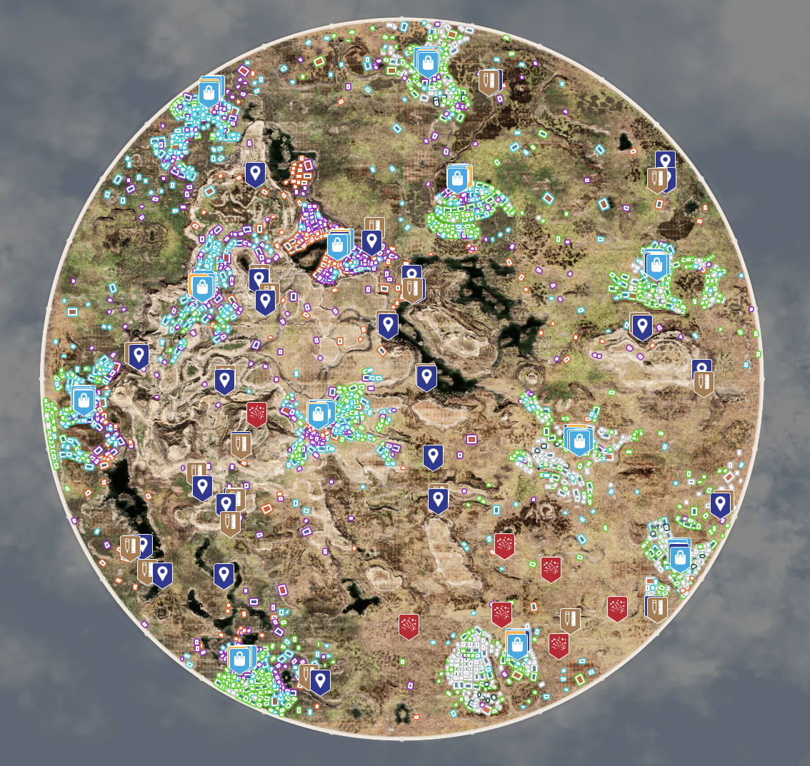 Infinity Rising map view of the Solace 1 region and surrounding terrain