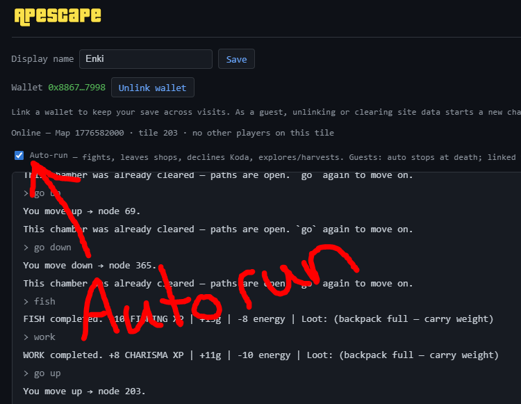 Apescape auto-run tutorial view