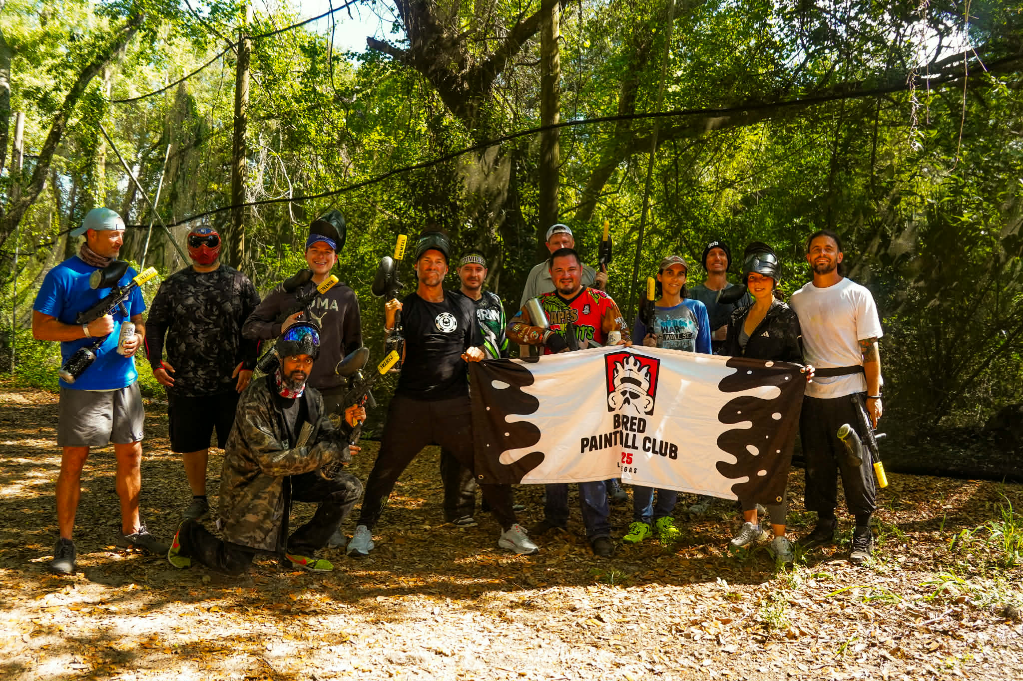 Bored Ape Paintball Club community event artwork with paintball field energy