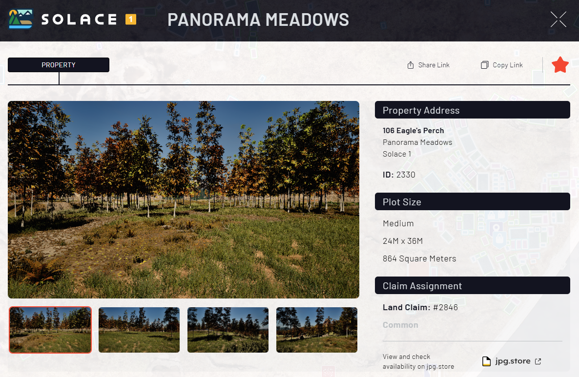 Map excerpt highlighting 106 Eagle’s Perch and Panorama Meadows context